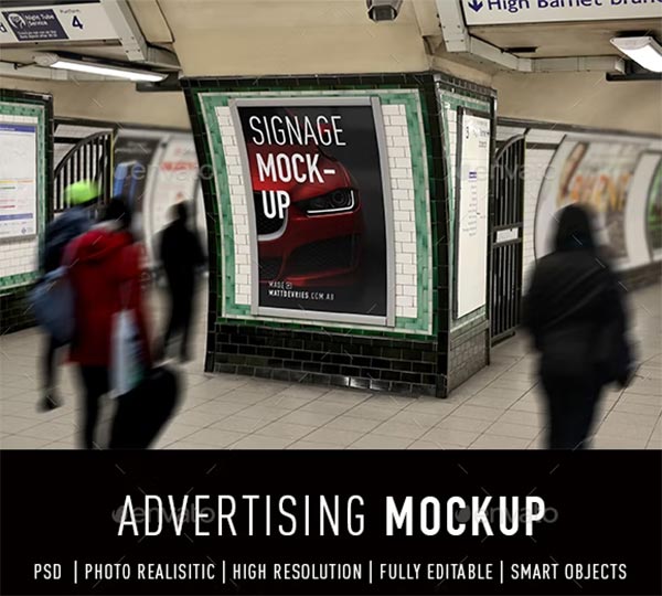 Smart Signage Advertising Mockup PSD Design