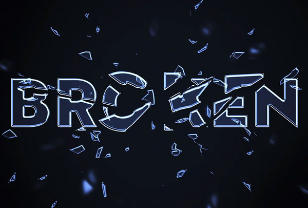 Smashed Glass Text Effect