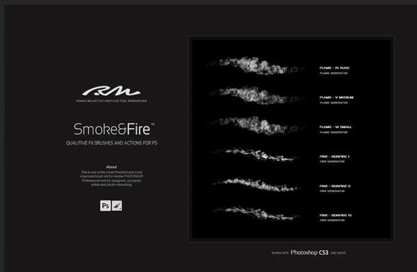 Smoke And Fire Photoshop Brushes