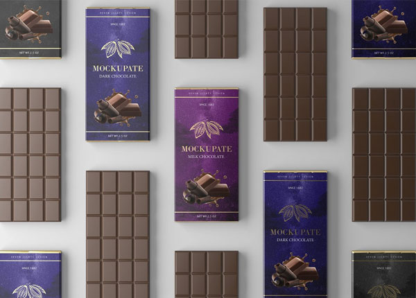 Snack Chocolate Bar Packaging Mockup