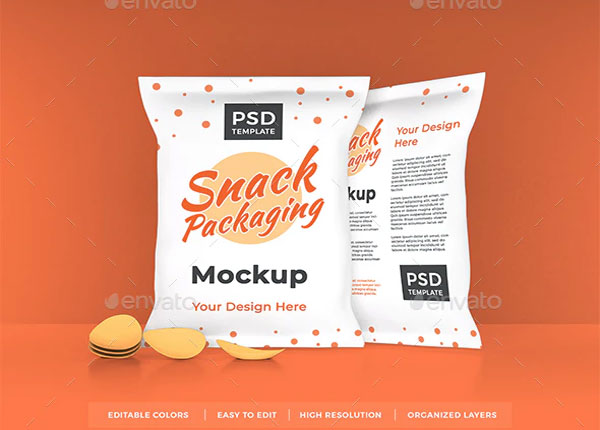 Snack Packaging Mockup Template