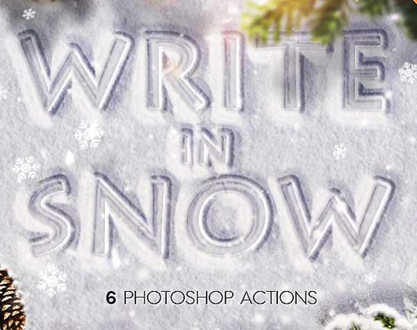 Snow Writing Photoshop Actions