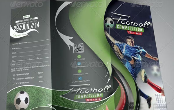 Soccer Competition Trifold Brochure Template