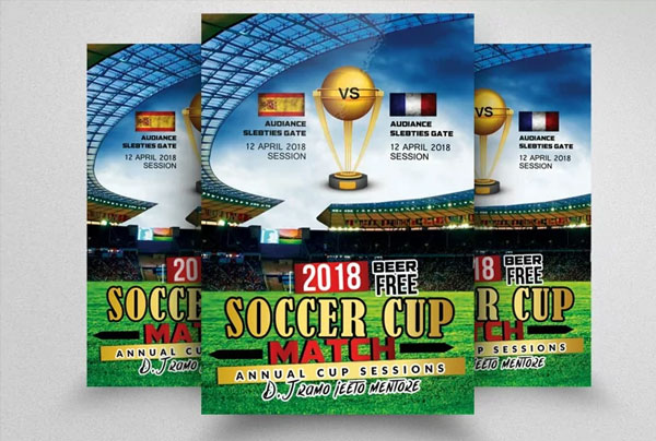 Soccer Cup Match Flyer Template Design