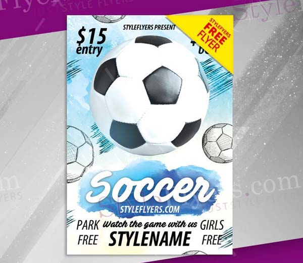 Soccer Event Free Flyer Template