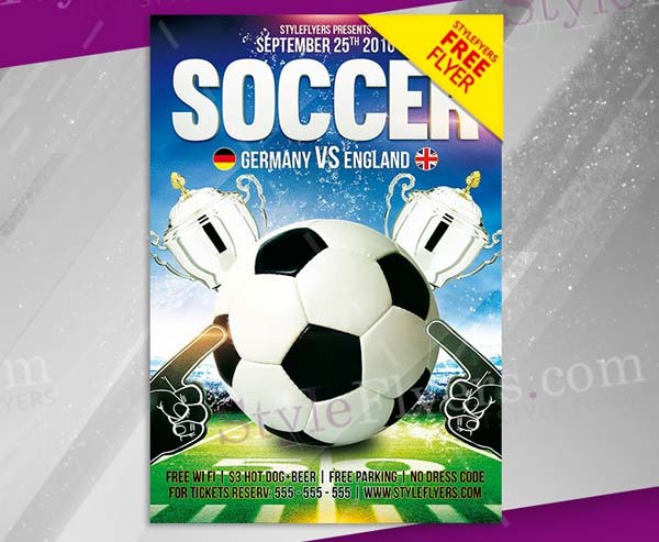 Soccer Event Free PSD Flyer Template
