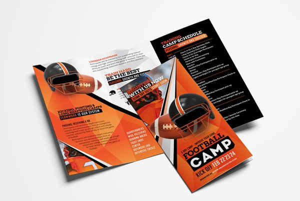 Soccer Football Camp Trifold Brochure Template