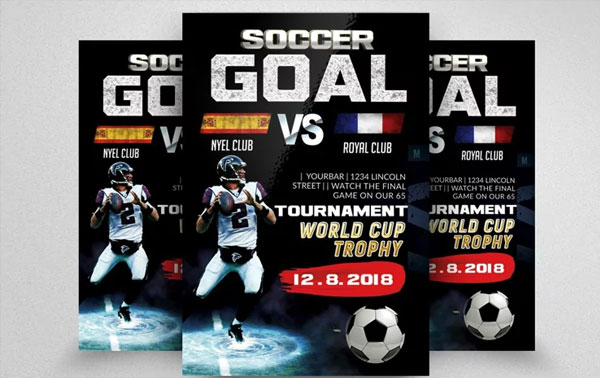 Soccer World Cup Match Flyer Template Design