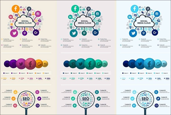 Social Media Infographic Elements Template