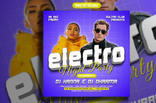 Social Media Music Electro Event Banners