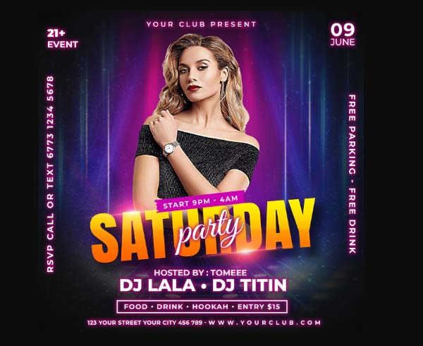 Social Night Event Flyer Free PSD