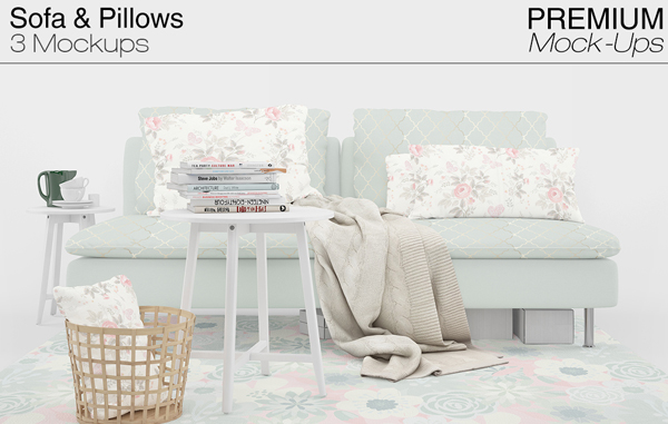 Sofa & Pillow Mockup Template
