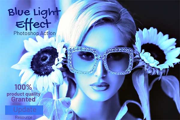 Soft Blue Light Effect Photoshop Action