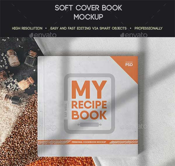 Soft Cover Book PSD Mockup