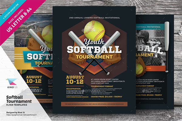 Softball Tournament PSD Flyer Templates