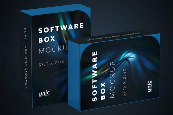 Software Box Mockup Editable Template