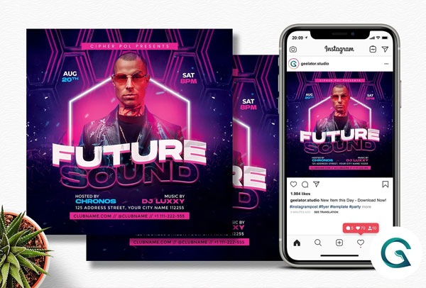 Sound Party Instagram Flyer Template