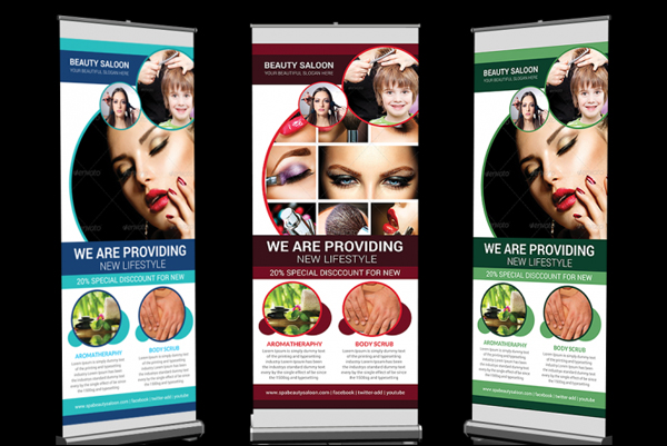 Spa Beauty Saloon Advertising Roll Up Banner