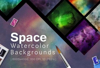 Space Watercolor Backgrounds