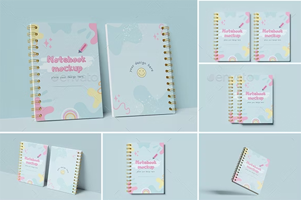 Spiral Notebook Mockup PSD Template