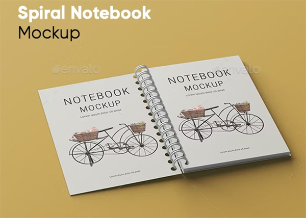 Spiral notebook mockup Templates
