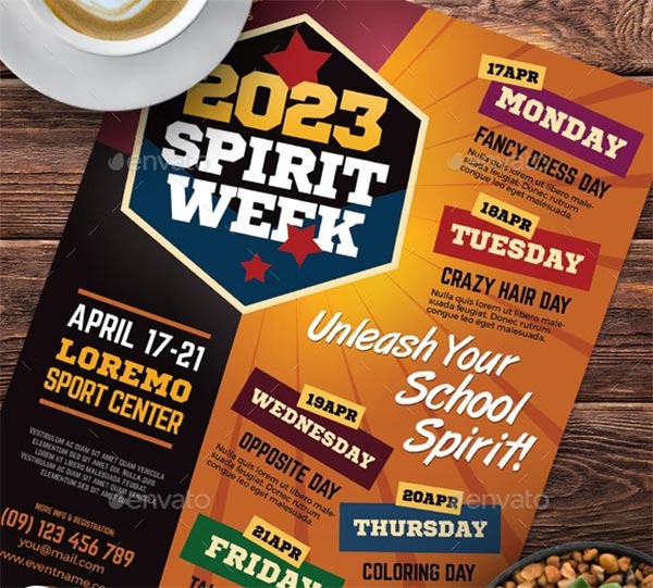 Spirit Week Flyer Templates