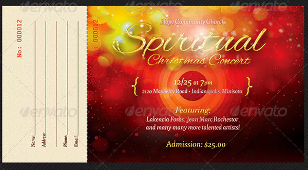 Spiritual Christmas Concert Ticket Template