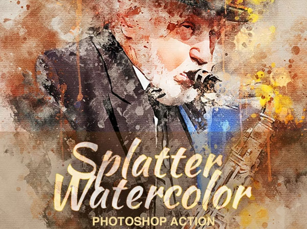 Splatter Watercolor Photoshop Action