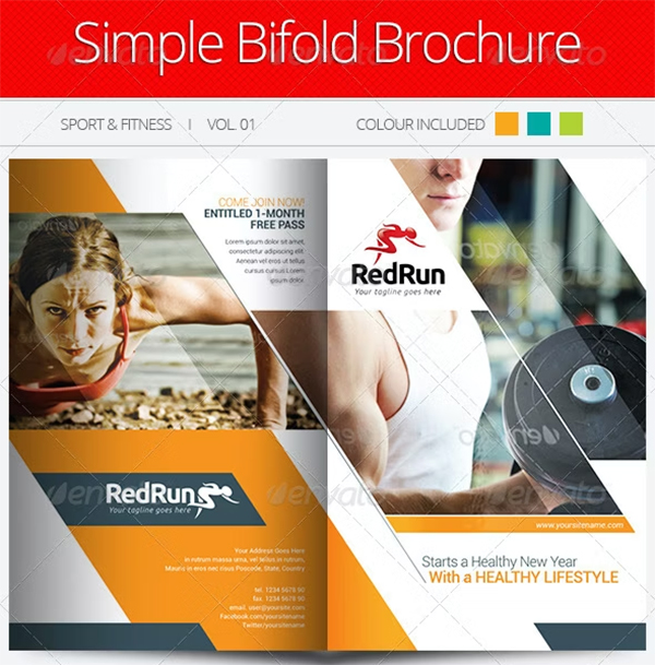 Sport & Fitness Bifold Brochure Template