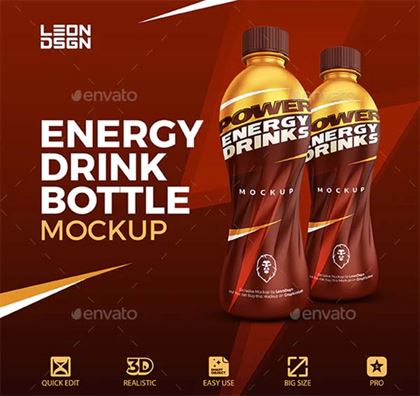 Sport Bottle Energy Drink Mockup