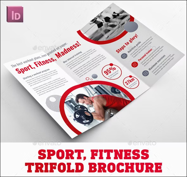 Sport Fitness Trifold Brochure Template