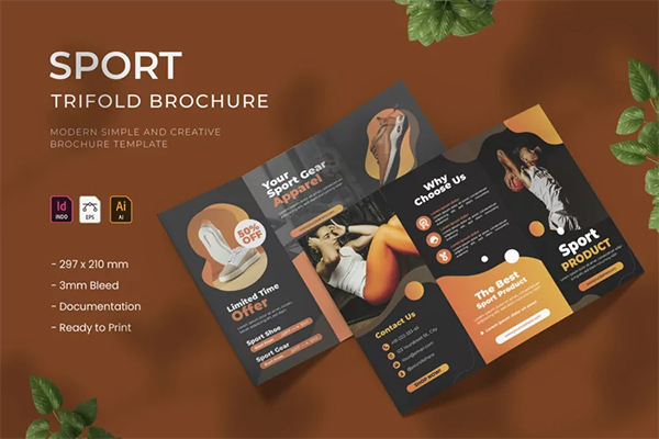 Sport Product Trifold PSD Brochure