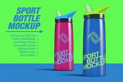 Sport Water Bottle Mockup PSD Design