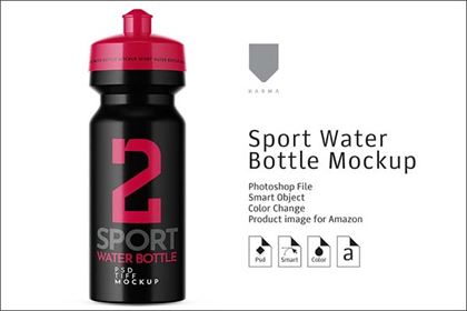Sport Water Bottle PSD Design Mockup