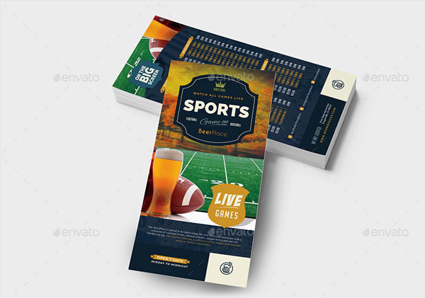Sports Bar Rack Card Template