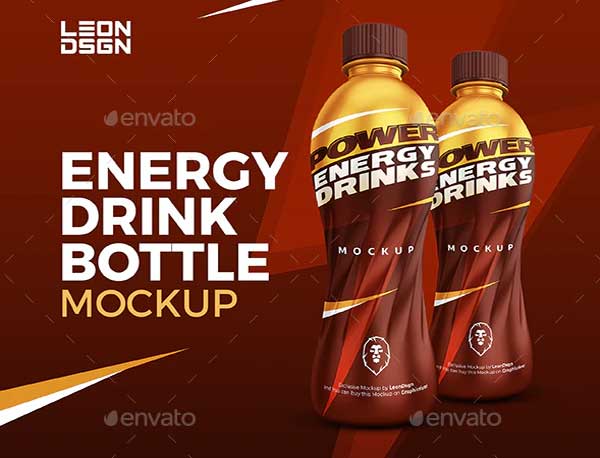 Sports Bottle Energy Drink Mockup