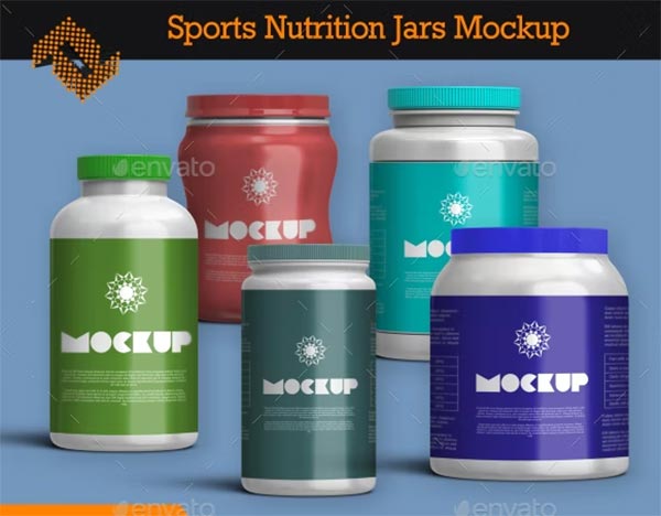 Sports Nutrition Jars Mockup