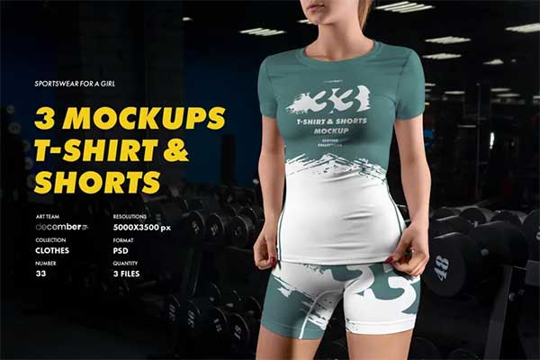 Sports T-Shirts and Boxer Shorts Mockups