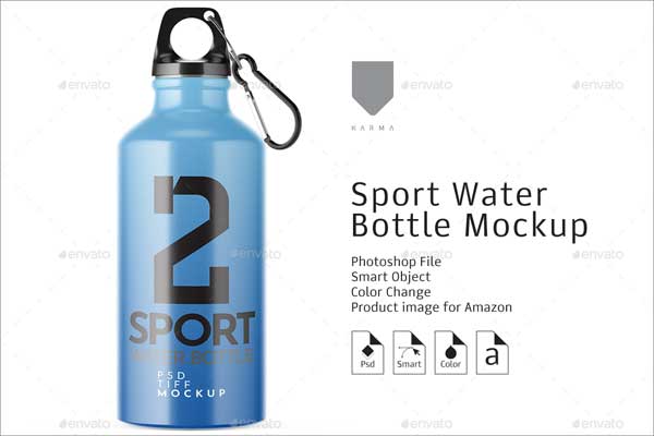 Sports Water Bottle Mockup Design