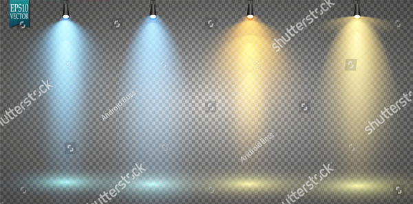 Spotlights on Transparent Background