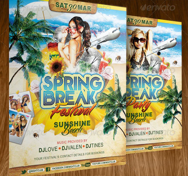 Spring Break Festival Party Flyer Template