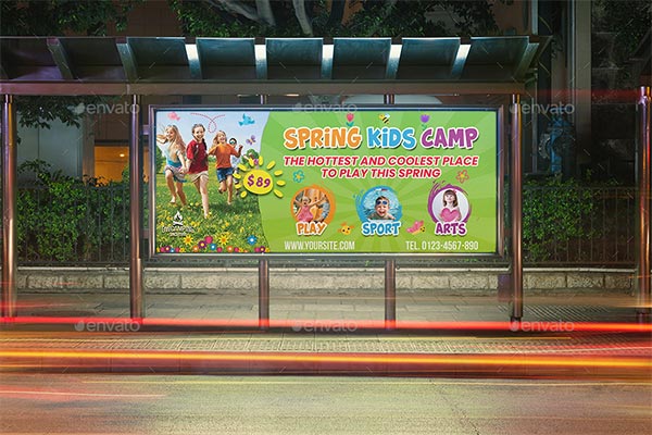 Spring Kids Camp Billboard Template