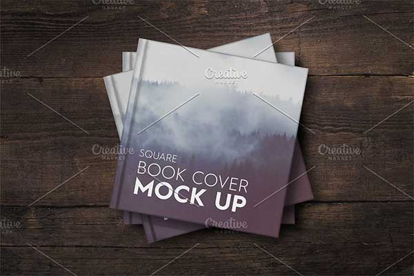 Square Book Cover Mockup Template