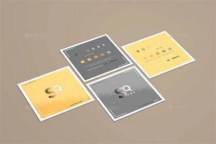 Square Business Card Mockups