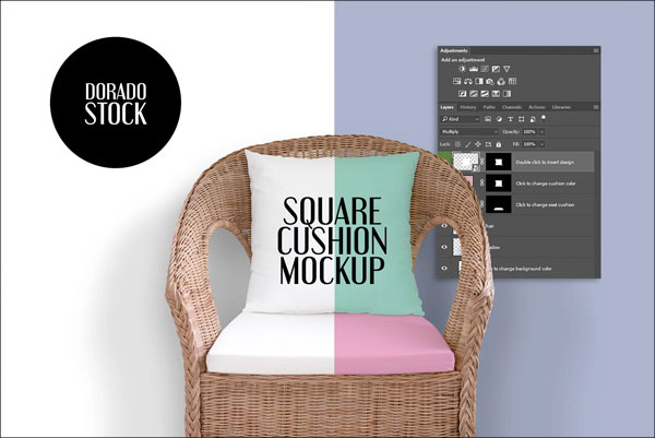 Square Chair Cushion Mockup