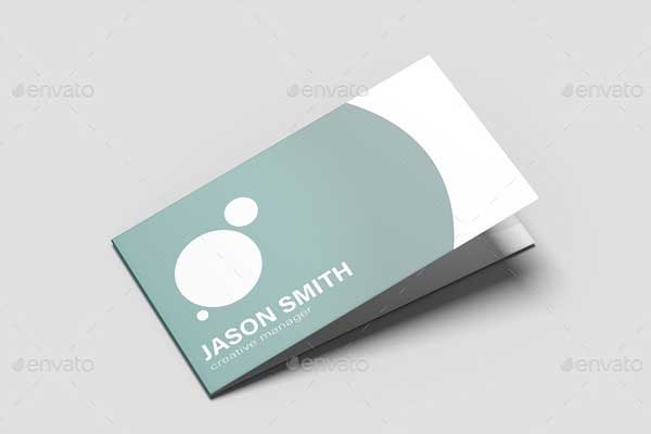 Square Folded Business Card Mockup