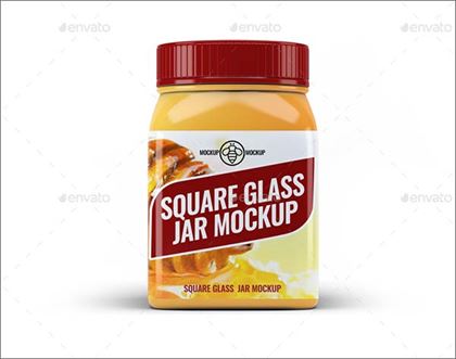 Square Glass Jar Mock-Up