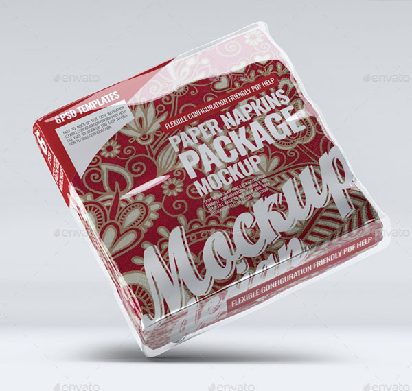 Square Paper Napkins Mock-Up