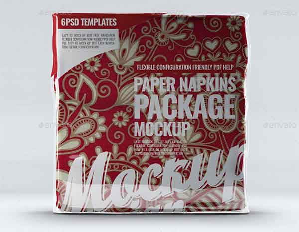 Square Paper Napkins Mock-Up