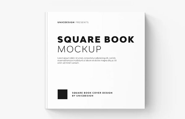 Square Photoshop Book Mockup